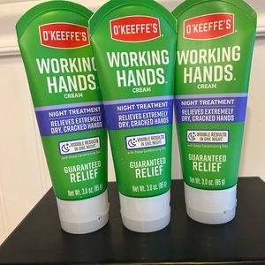 Set of 3pc O'Keeffe's WORKING HANDS NIGHT TREATMENT Cream Tubes 3oz ea BN Sealed